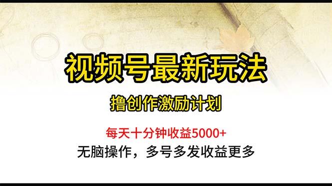 视频号最新玩法，每日一小时月入5000+-俗人圈网创