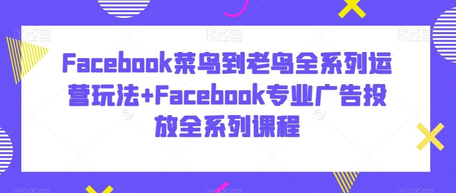 Facebook菜鸟到老鸟全系列运营玩法+Facebook专业广告投放全系列课程-俗人圈网创