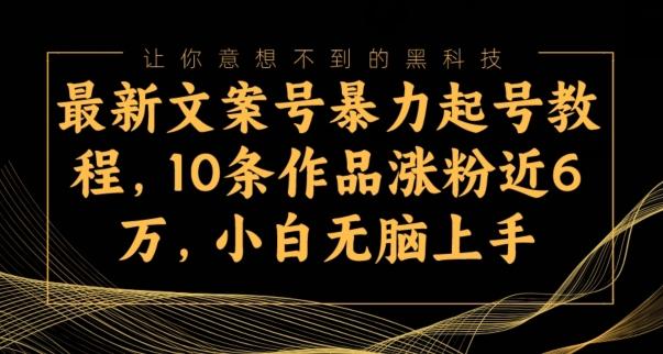 最新文案号暴力起号教程，10条作品涨粉近6万，小白无脑上手-俗人圈网创