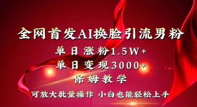 全网首发Ai换脸引流男粉,单日涨粉1.5w+,单日变现3000+,小白也能轻松上手拿结果【揭秘】-俗人圈网创