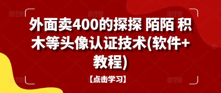 外面卖400的探探 陌陌 积木等头像认证技术(软件+教程)-俗人圈网创