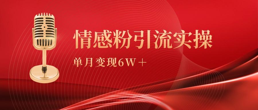 (9473期)单月变现6w+，情感粉引流变现实操课-俗人圈网创