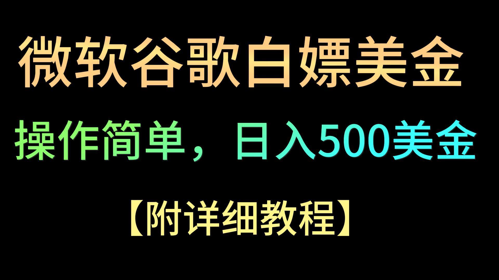 微软谷歌项目3.0，轻松日赚500+美金，操作简单，小白也可轻松入手！-俗人圈网创