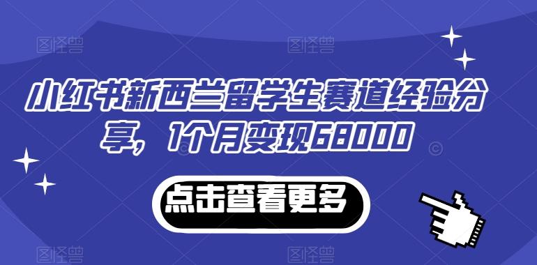 小红书新西兰留学生赛道经验分享，1个月变现68000【揭秘】-俗人圈网创