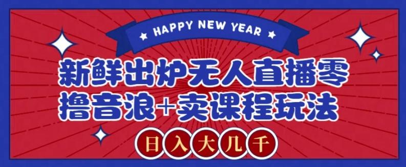 2024最新无人直播零撸音浪+卖课程玩法，日入大几千不是梦【揭秘】-俗人圈网创