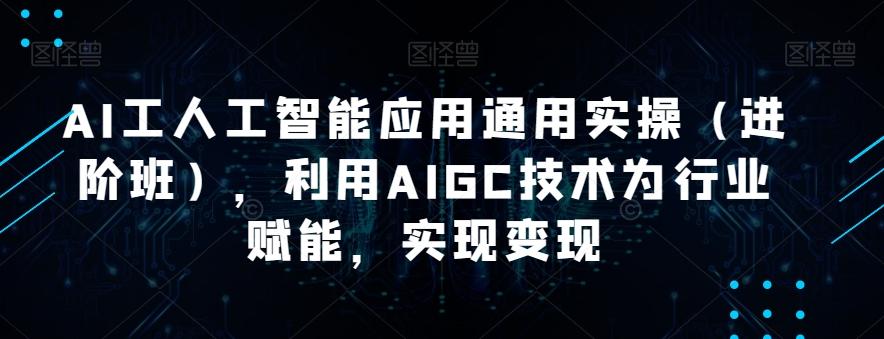 AI工人工智能应用通用实操(进阶班),利用AIGC技术为行业赋能,实现变现-俗人圈网创