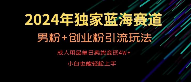 2024年独家蓝海赛道,成人用品单日卖货变现4W+,男粉+创业粉引流玩法,不愁搞不到流量【揭秘】-俗人圈网创