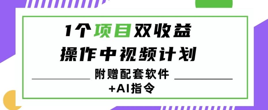 1个项目双收益？操作中视频计划1天最高3100+收益？（附赠配套软件+AI指令）-俗人圈网创