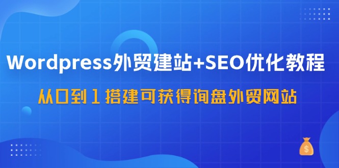 WordPress外贸建站+SEO优化教程，从0到1搭建可获得询盘外贸网站(57节课)-俗人圈网创