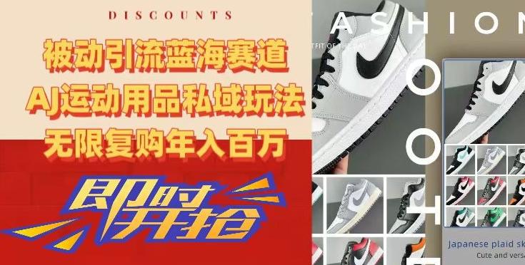 被动引流蓝海赛道,AJ运动用品私域玩法,无限复购年入百万【揭秘】-俗人圈网创