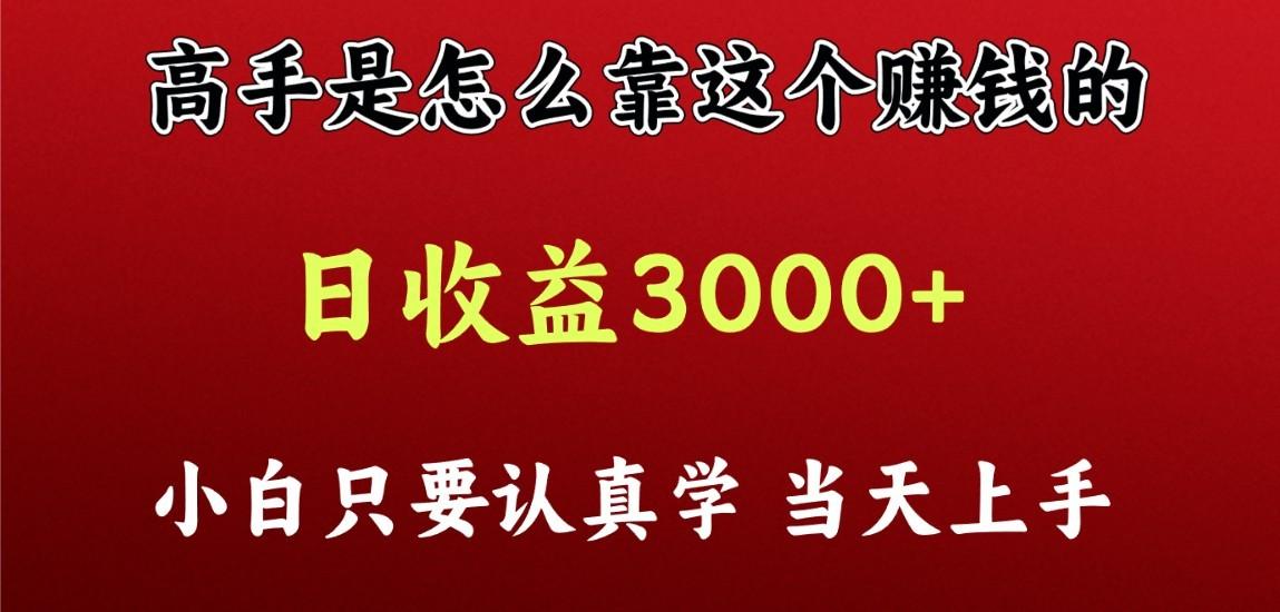 看高手是怎么赚钱的，一天收益至少3000+以上，小白当天上手-俗人圈网创