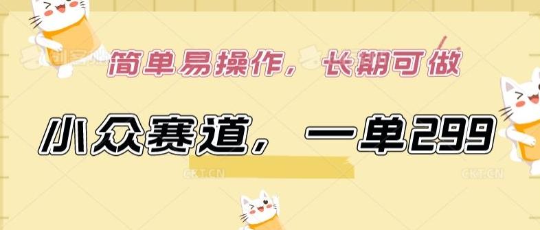 小众赛道，一单299.简单易操作，长期可做【揭秘】-俗人圈网创