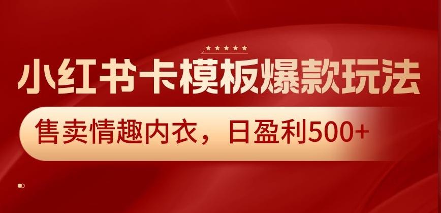 小红书卡模板爆款玩法，售卖情趣内衣，日盈利500+【揭秘】-俗人圈网创