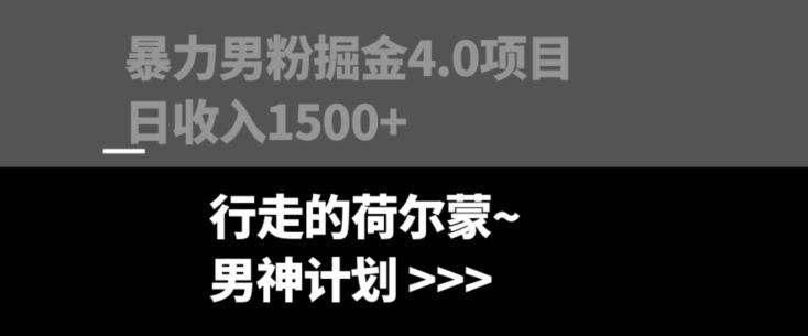 暴力男粉掘金4.0项目不违规不封号无脑复制单人操作日入1000+-俗人圈网创