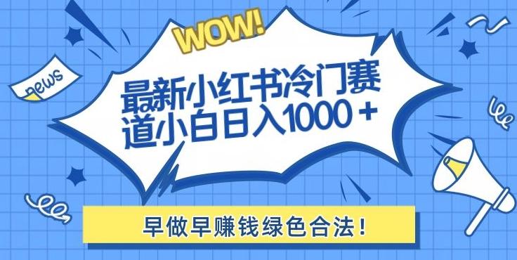最新小红书冷门赛道日入1000+一部手机小白轻松-俗人圈网创