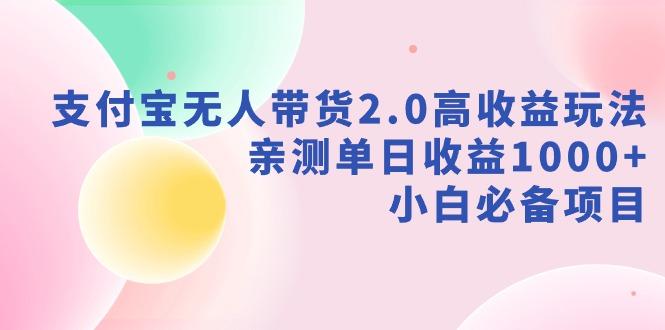支付宝无人带货2.0高收益玩法，亲测单日收益1000+，小白必备项目-俗人圈网创