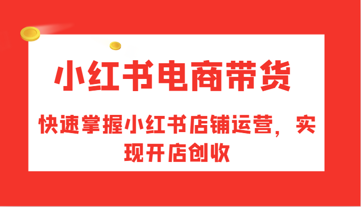 小红书电商带货，快速掌握小红书店铺运营，实现开店创收-俗人圈网创