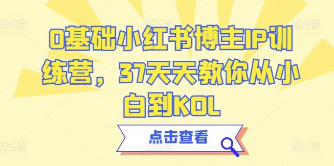 0基础小红书博主IP训练营，37天天教你从小白到KOL-俗人圈网创