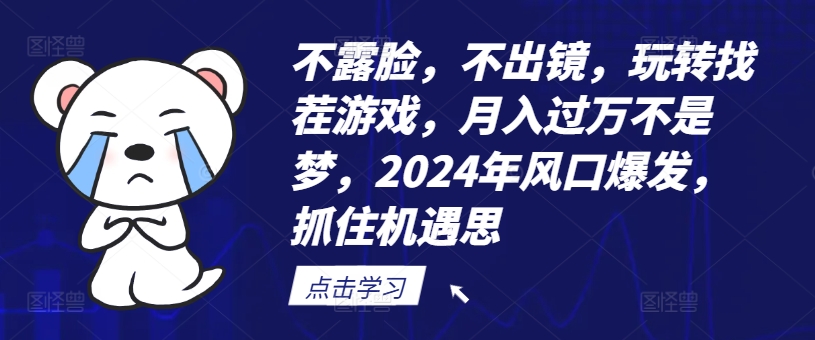 不露脸，不出镜，玩转找茬游戏，月入过万不是梦，2024年风口爆发，抓住机遇【揭秘】-俗人圈网创
