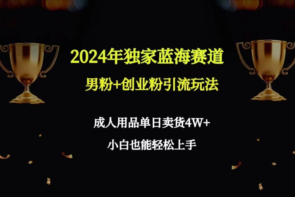 2024年独家蓝海赛道男粉+创业粉引流玩法,成人用品单日卖货4W+保姆教程-俗人圈网创
