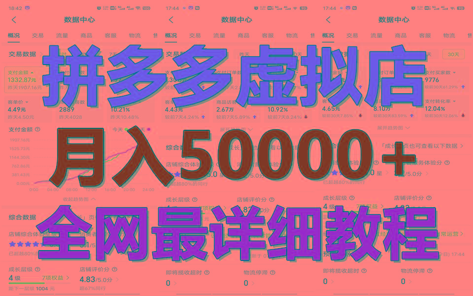 拼多多虚拟电商训练营月入50000+你也行，暴利稳定长久，副业首选-俗人圈网创