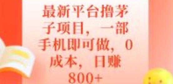 最新平台撸茅子项目，一部手机即可做，0成本，日赚800+-俗人圈网创