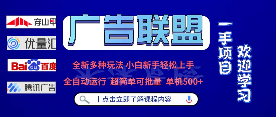 广告联盟 全新多种玩法 单机500+  全自动运行  可批量运行-俗人圈网创