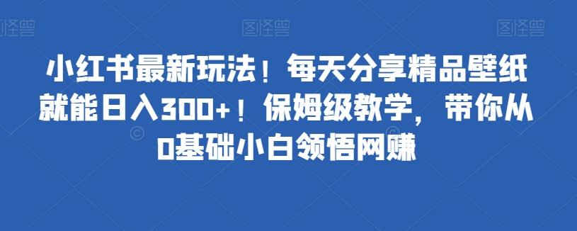 小红书最新玩法！每天分享精品壁纸就能日入300+！保姆级教学，带你从0基础小白领悟网赚-俗人圈网创